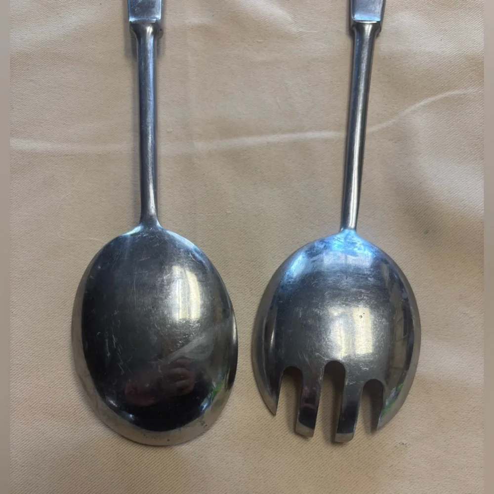 Vintage Capri Stainless Steel Italy Salad‎ Set Spoon Spork 11” Serveware
